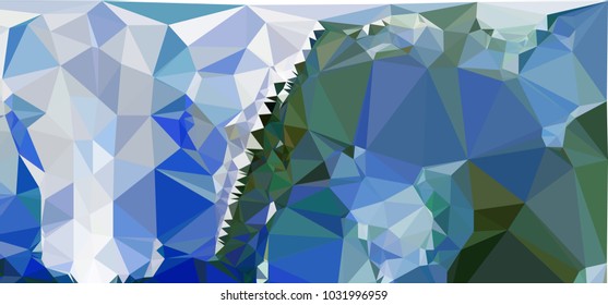Low polygonal mosaic layout for horizontal banner, label, tag, flyer and  abstract web background. Copy space. Vector clip art.