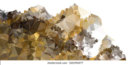 Low polygonal mosaic layout for horizontal banner, label, tag, flyer and  abstract web background. Copy space. Vector clip art.