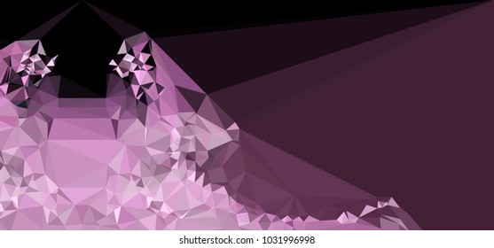 Low polygonal mosaic layout for horizontal banner, label, tag, flyer and  abstract web background. Copy space. Vector clip art.