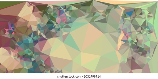 Low polygonal mosaic layout for horizontal banner, label, tag, flyer and abstract web background. Copy space. Vector clip art.
