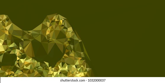 Low polygonal mosaic layout for horizontal banner, label, tag, flyer and abstract web background. Copy space. Vector clip art.