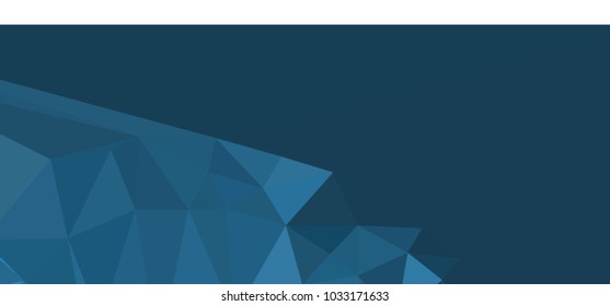 Low polygonal mosaic layout for horizontal banner, label, tag, flyer and abstract web background. Copy space. Vector clip art.