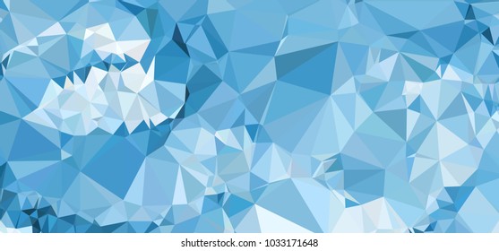 Low polygonal mosaic layout for horizontal banner, label, tag, flyer and abstract web background. Copy space. Vector clip art.