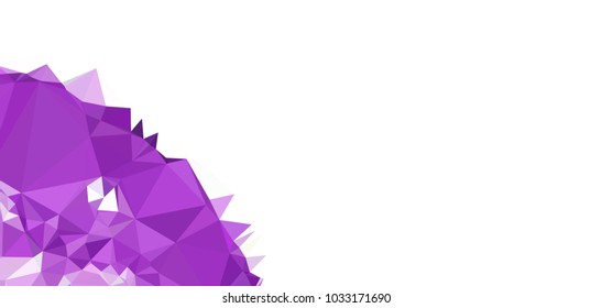 Low polygonal mosaic layout for horizontal banner, label, tag, flyer and abstract web background. Copy space. Vector clip art.