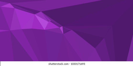 Low polygonal mosaic layout for horizontal banner, label, tag, flyer and abstract web background. Copy space. Vector clip art.