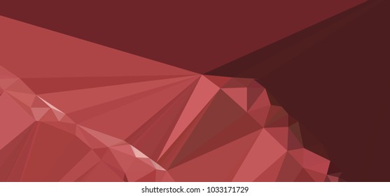 Low polygonal mosaic layout for horizontal banner, label, tag, flyer and abstract web background. Copy space. Vector clip art.