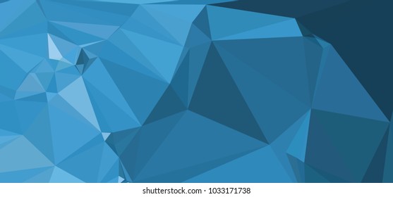 Low polygonal mosaic layout for horizontal banner, label, tag, flyer and abstract web background. Copy space. Vector clip art.