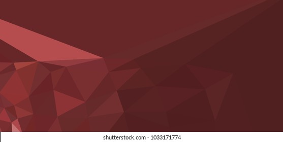 Low polygonal mosaic layout for horizontal banner, label, tag, flyer and abstract web background. Copy space. Vector clip art.