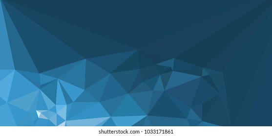 Low polygonal mosaic layout for horizontal banner, label, tag, flyer and abstract web background. Copy space. Vector clip art.