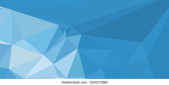 Low polygonal mosaic layout for horizontal banner, label, tag, flyer and abstract web background. Copy space. Vector clip art.