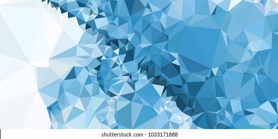 Low polygonal mosaic layout for horizontal banner, label, tag, flyer and abstract web background. Copy space. Vector clip art.