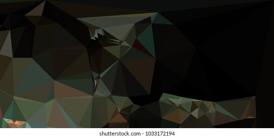 Low polygonal mosaic layout for horizontal banner, label, tag, flyer and abstract web background. Copy space. Vector clip art.