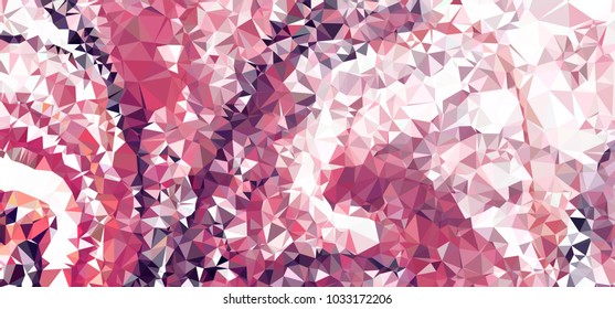 Low polygonal mosaic layout for horizontal banner, label, tag, flyer and abstract web background. Copy space. Vector clip art.