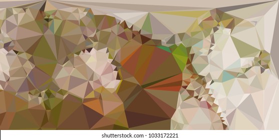 Low polygonal mosaic layout for horizontal banner, label, tag, flyer and abstract web background. Copy space. Vector clip art.