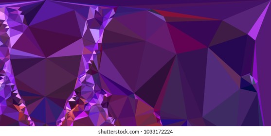 Low polygonal mosaic layout for horizontal banner, label, tag, flyer and abstract web background. Copy space. Vector clip art.