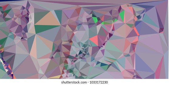 Low polygonal mosaic layout for horizontal banner, label, tag, flyer and abstract web background. Copy space. Vector clip art.