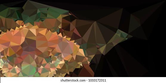 Low polygonal mosaic layout for horizontal banner, label, tag, flyer and abstract web background. Copy space. Vector clip art.