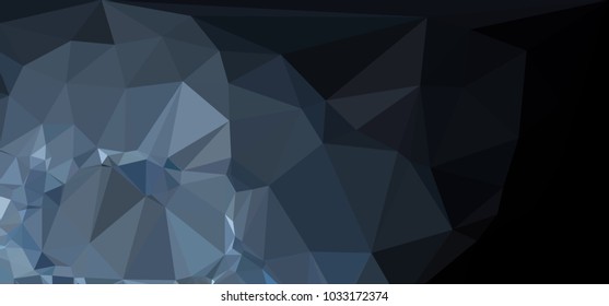 Low polygonal mosaic layout for horizontal banner, label, tag, flyer and abstract web background. Copy space. Vector clip art.
