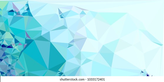 Low polygonal mosaic layout for horizontal banner, label, tag, flyer and abstract web background. Copy space. Vector clip art.