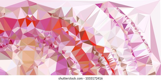 Low polygonal mosaic layout for horizontal banner, label, tag, flyer and abstract web background. Copy space. Vector clip art.