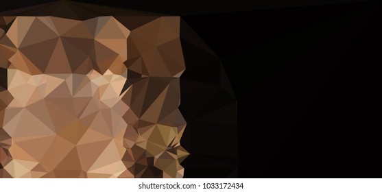 Low polygonal mosaic layout for horizontal banner, label, tag, flyer and abstract web background. Copy space. Vector clip art.