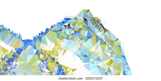 Low polygonal mosaic layout for horizontal banner, label, tag, flyer and abstract web background. Copy space. Vector clip art.