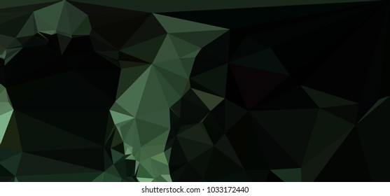 Low polygonal mosaic layout for horizontal banner, label, tag, flyer and abstract web background. Copy space. Vector clip art.