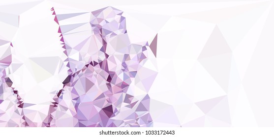Low polygonal mosaic layout for horizontal banner, label, tag, flyer and abstract web background. Copy space. Vector clip art.