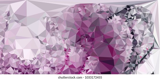 Low polygonal mosaic layout for horizontal banner, label, tag, flyer and abstract web background. Copy space. Vector clip art.