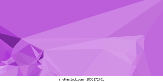Low polygonal mosaic layout for horizontal banner, label, tag, flyer and abstract web background. Copy space. Vector clip art.