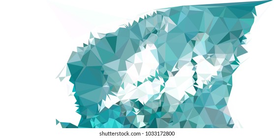 Low polygonal mosaic layout for horizontal banner, label, tag, flyer and abstract web background. Copy space. Vector clip art.