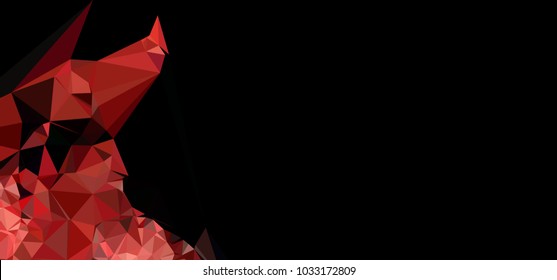 Low polygonal mosaic layout for horizontal banner, label, tag, flyer and abstract web background. Copy space. Vector clip art.