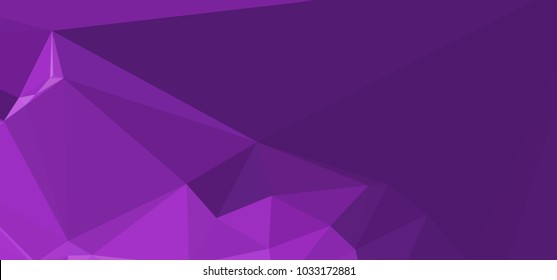 Low polygonal mosaic layout for horizontal banner, label, tag, flyer and abstract web background. Copy space. Vector clip art.