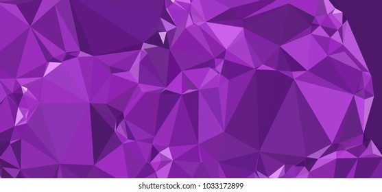 Low polygonal mosaic layout for horizontal banner, label, tag, flyer and abstract web background. Copy space. Vector clip art.