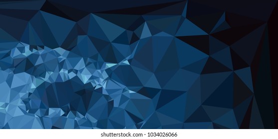 Low polygonal mosaic layout for horizontal banner, label, tag, flyer and abstract web background. Copy space. Vector clip art.