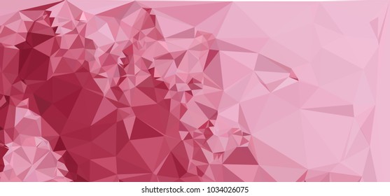 Low polygonal mosaic layout for horizontal banner, label, tag, flyer and abstract web background. Copy space. Vector clip art.