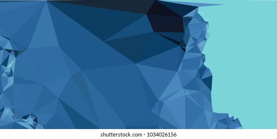 Low polygonal mosaic layout for horizontal banner, label, tag, flyer and abstract web background. Copy space. Vector clip art.