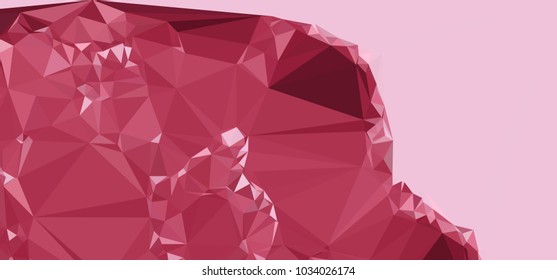 Low polygonal mosaic layout for horizontal banner, label, tag, flyer and abstract web background. Copy space. Vector clip art.