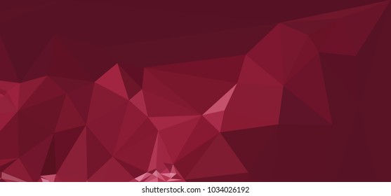 Low polygonal mosaic layout for horizontal banner, label, tag, flyer and abstract web background. Copy space. Vector clip art.