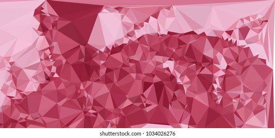 Low polygonal mosaic layout for horizontal banner, label, tag, flyer and abstract web background. Copy space. Vector clip art.
