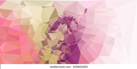 Low polygonal mosaic layout for horizontal banner, label, tag, flyer and abstract web background. Copy space. Vector clip art.