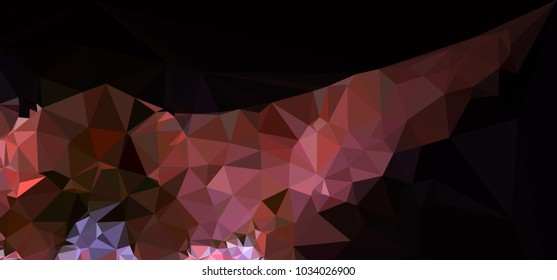 Low polygonal mosaic layout for horizontal banner, label, tag, flyer and abstract web background. Copy space. Vector clip art.