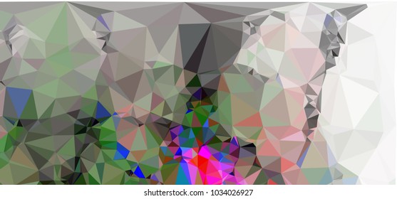 Low polygonal mosaic layout for horizontal banner, label, tag, flyer and abstract web background. Copy space. Vector clip art.