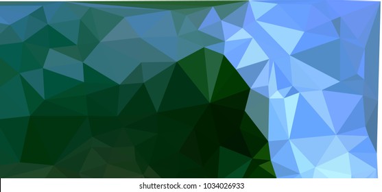 Low polygonal mosaic layout for horizontal banner, label, tag, flyer and abstract web background. Copy space. Vector clip art.