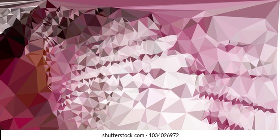 Low polygonal mosaic layout for horizontal banner, label, tag, flyer and abstract web background. Copy space. Vector clip art.