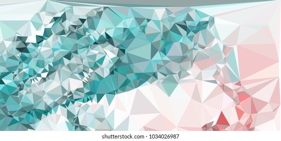 Low polygonal mosaic layout for horizontal banner, label, tag, flyer and abstract web background. Copy space. Vector clip art.