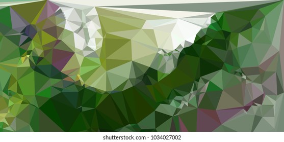 Low polygonal mosaic layout for horizontal banner, label, tag, flyer and abstract web background. Copy space. Vector clip art.