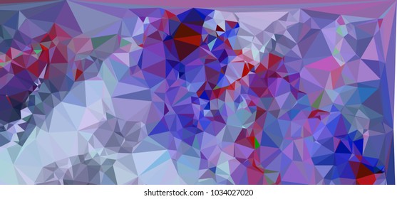 Low polygonal mosaic layout for horizontal banner, label, tag, flyer and abstract web background. Copy space. Vector clip art.