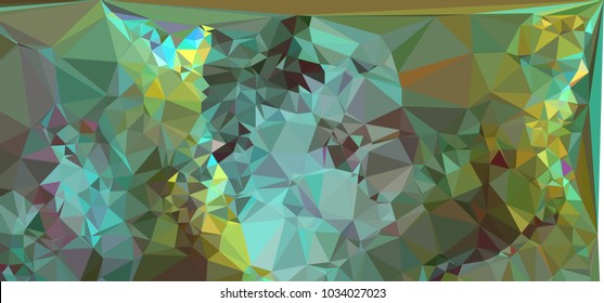 Low polygonal mosaic layout for horizontal banner, label, tag, flyer and abstract web background. Copy space. Vector clip art.