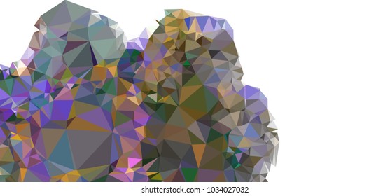 Low polygonal mosaic layout for horizontal banner, label, tag, flyer and abstract web background. Copy space. Vector clip art.